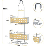 3-Tier Rustproof Hanging Shower Rack with Soap Holder – Over-Shower-Head Caddy