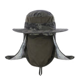 Large Brim Sun Hat – Anti-UV UPF 50+ Outdoor Fishing & Mountaineering Cap with Adjustable Chin Strap (Unisex)