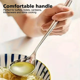 4-Piece Extra Large Head Stainless Steel Spoons with Long Handle – Polished Surface Tableware Set