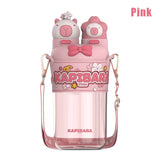 700ml Cartoon Capybara Water Bottle with Dual Drinking Modes for Kids (Large Capacity)