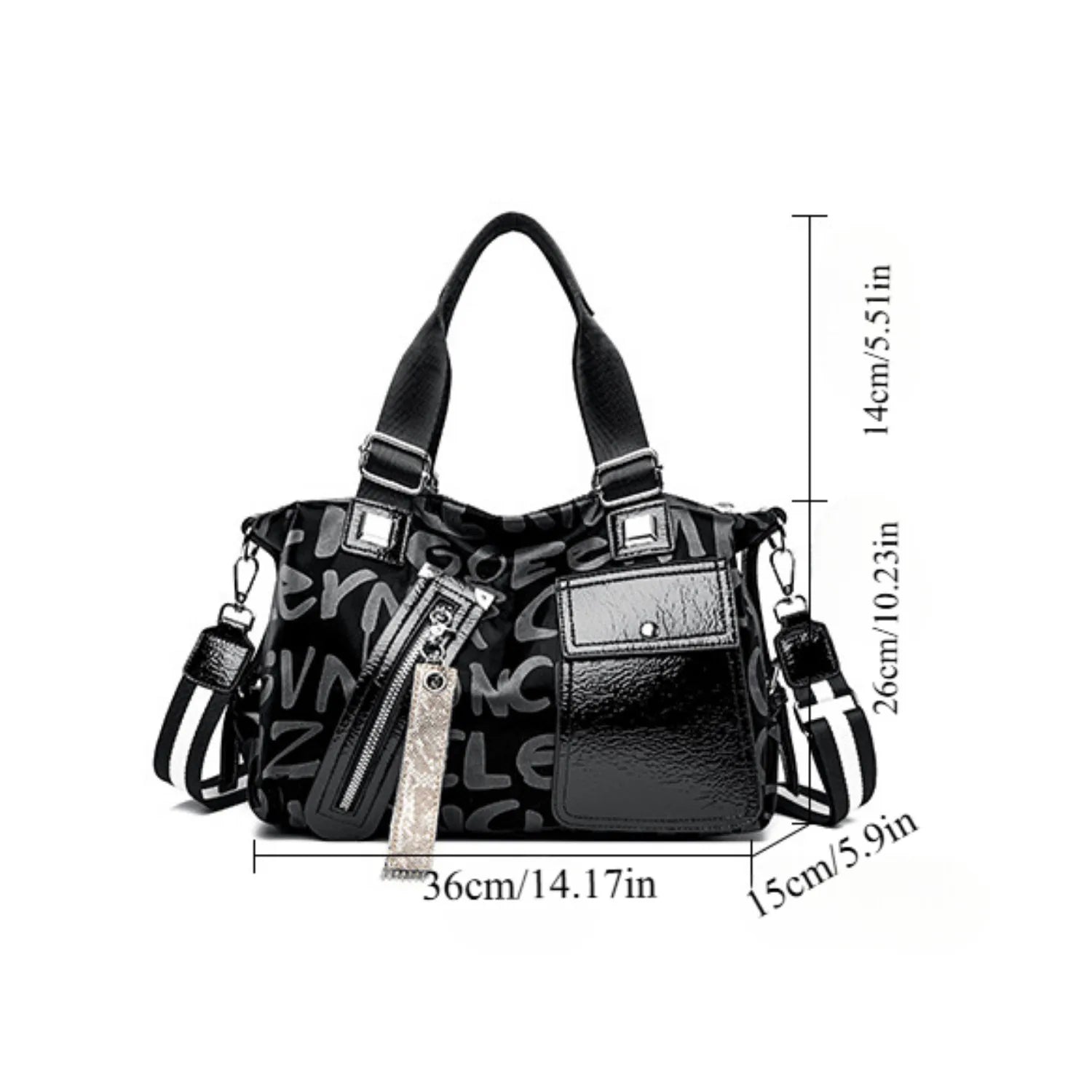 2025 New Letter Pattern Large Capacity Women’s Shoulder Bag – Stylish Multi-Functional Crossbody for Daily Travel 👜✨