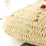 Handmade Woven Straw Shoulder Backpack for Women – Casual Beach Top Handle Bag
