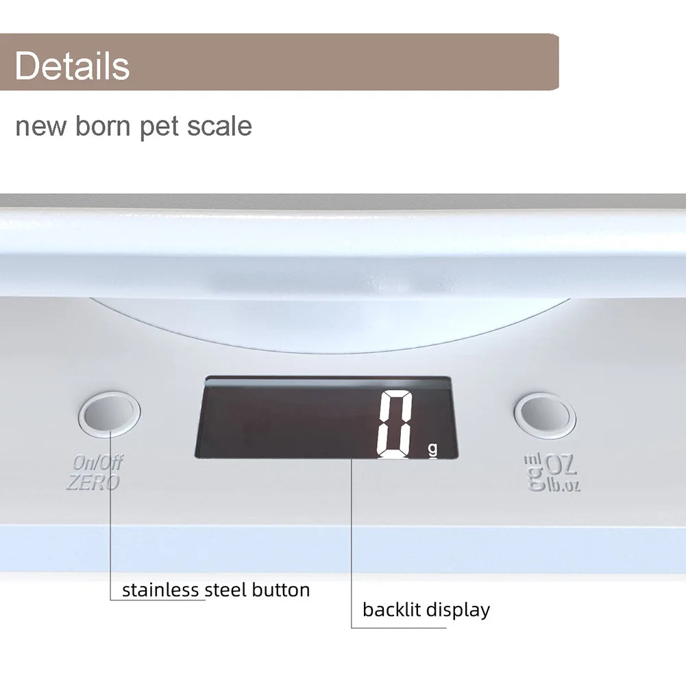 Small Animal & Kitchen Scale – Multifunction Digital Scale for Pets, Food & More (Max 22 lbs / 10kg)