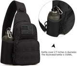 Tactical Sling Crossbody Backpack – MOLLE EDC Chest Bag with Water Bottle Holder | Outdoor Travel Shoulder Pack