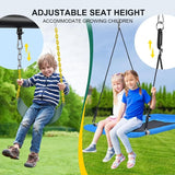 600 lbs Heavy-Duty Swing Set – Metal A-Frame Outdoor Swing with 1 Platform Swing & 2 Belt Swings | Backyard Playground for Kids & Adults