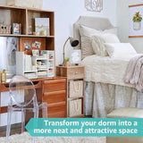 Modern White Desktop Shelf Organizer – Top-of-Desk Storage & Corner Bookshelf Display