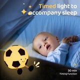 Football Silicone Night Light – Rechargeable Nursery Bedside Lamp with 3-Level Dimmable Glow, Cute Silicone Sleeping Lamp for Kids’ Room Décor