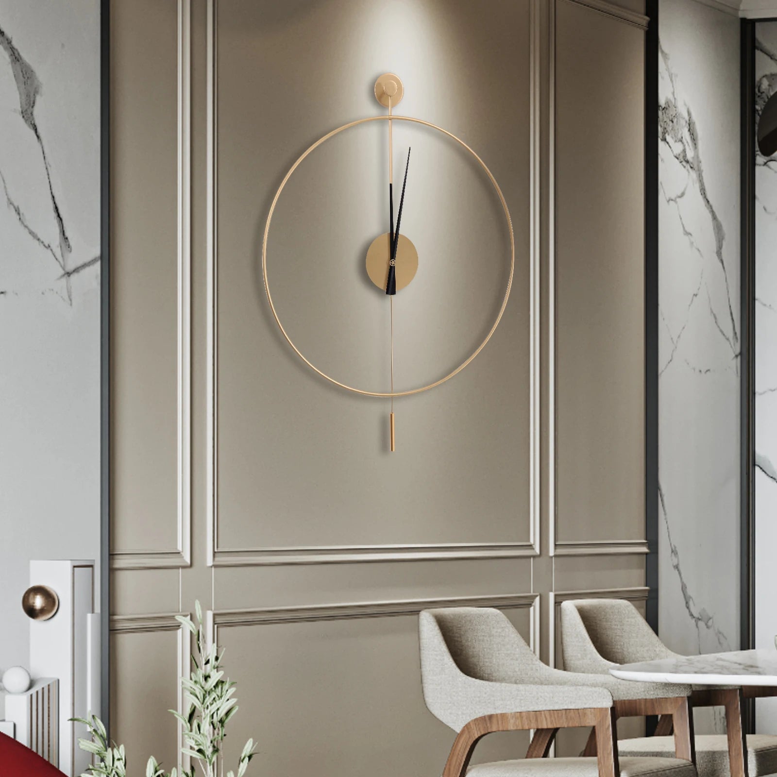 Modern Hollow Design Wall Clock – Silent Quartz Metal Clock with Durable Iron Frame for Home or Office Décor