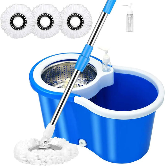 360° Spin Mop & Bucket System – 360 ° Rotating Floor Cleaning Set with Wringer, Extendable Handle & Microfiber Mop Heads