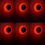 6-Pack Red LED Plug-in Night Lights – Auto Dusk-to-Dawn Sensor Lights for Bedroom, Bathroom, Baby Room, Hallway & Stairs