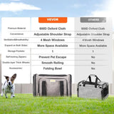 Airline-Approved Cat & Dog Carrier with Wheels – Rolling Travel Bag with Telescopic Handle, Ventilated Design & Shoulder Strap