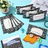24-Piece Composition Canvas Pencil Pouches – Zippered Pen & Pencil Case Bulk Set