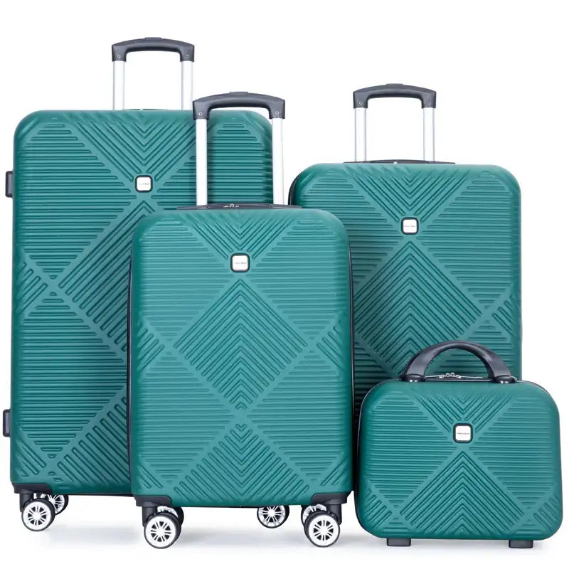 4-Piece Lightweight Travel Luggage Set – Large Capacity Spinner Suitcases with Double Wheels