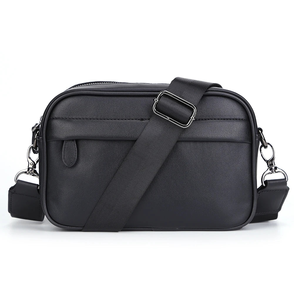 Men’s PU Leather Messenger Shoulder Bag – Square Design with Adjustable Strap for Daily, Travel & Versatile Wear