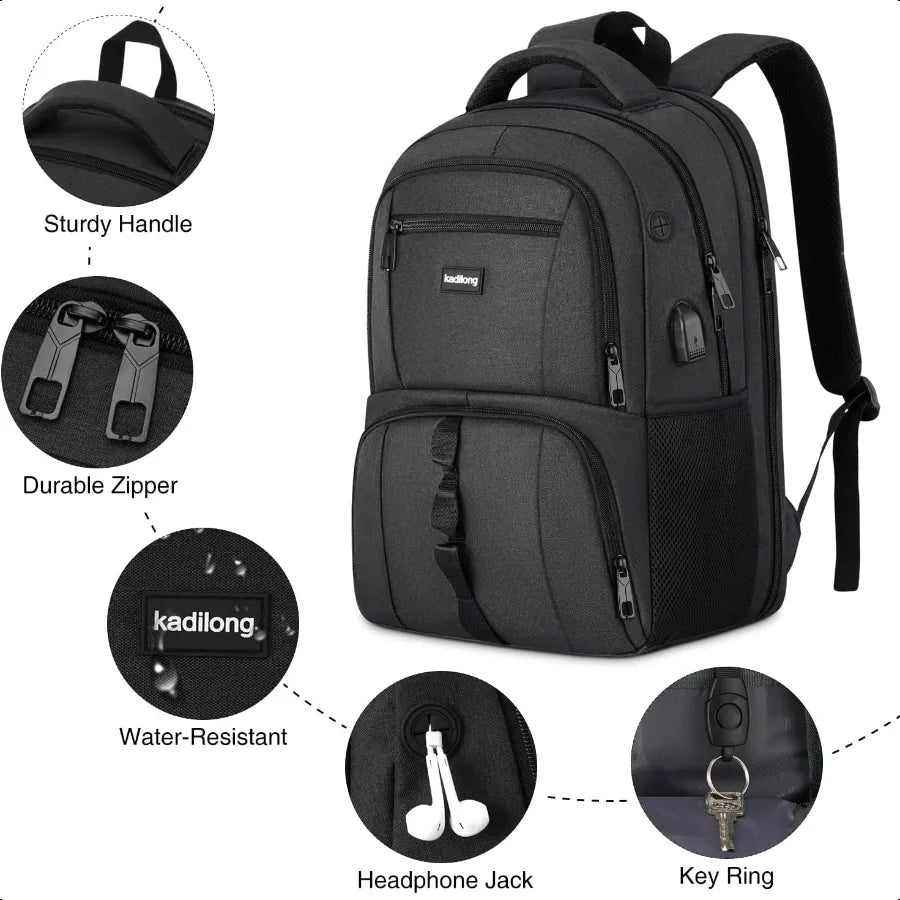 Premium Multi-Compartment Laptop Backpack for Men & Women — Anti-Theft, Travel-Ready, College & Work Organizer