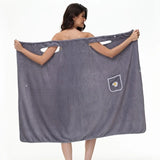 Luxurious Daisy Pattern Bath Towel Robe – Super Soft Wearable Absorbent Wrap with Pocket | Elegant Non-Shedding Bathroom Towel