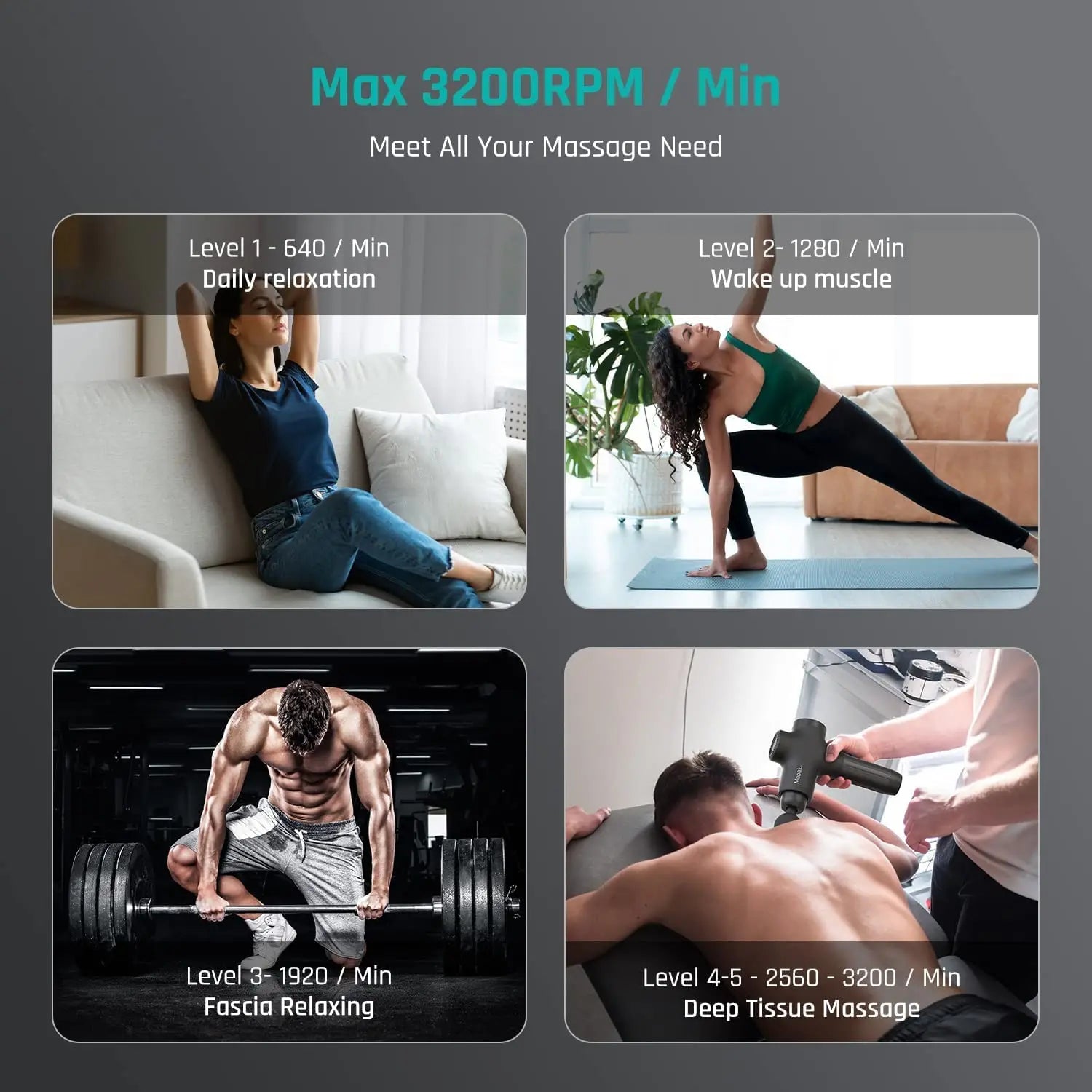 Mebak 3 Professional Percussion Massage Gun – Deep Tissue Muscle Massager for Back, Leg & Shoulder Pain Relief