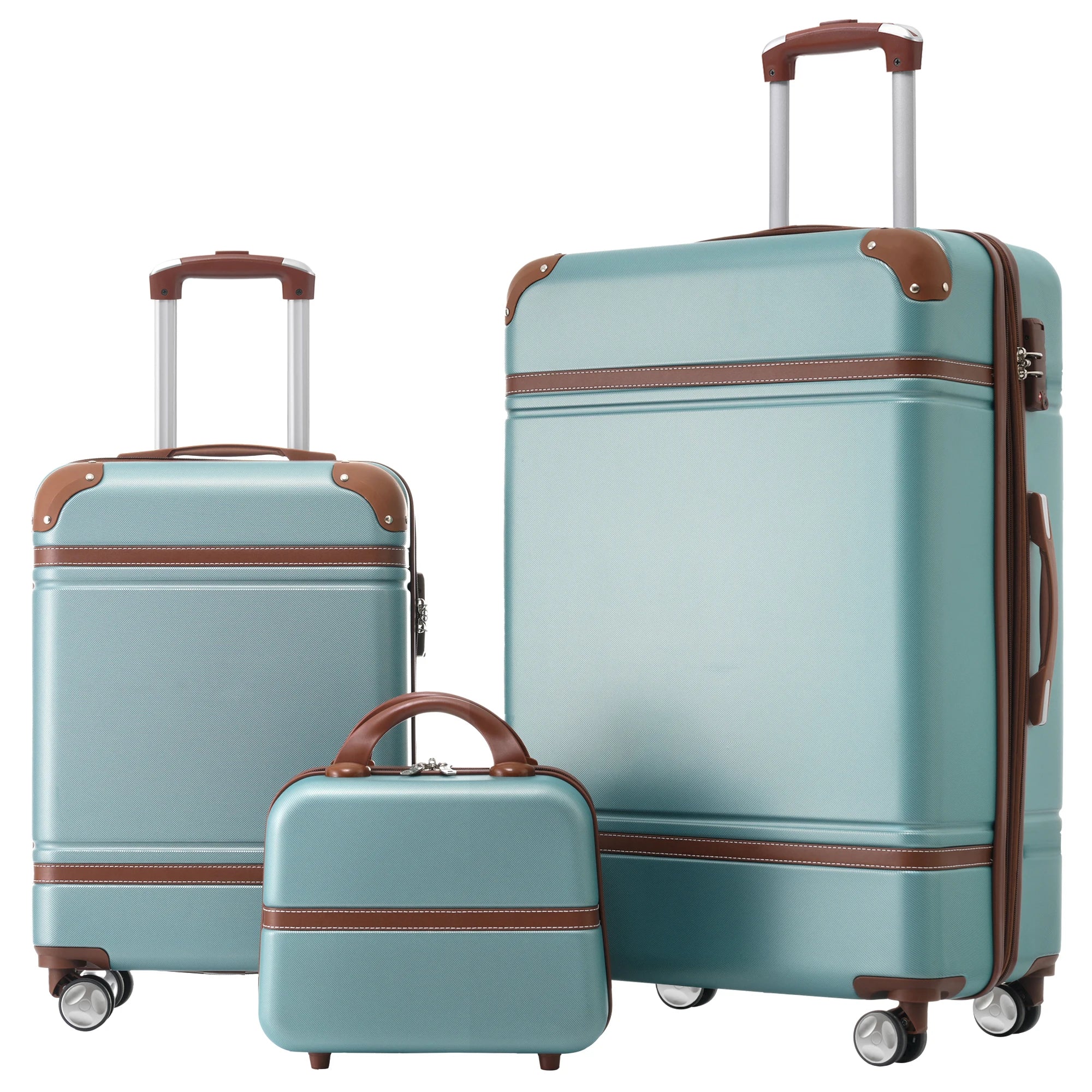 3-Piece Hardshell Luggage Set with Cosmetic Case (20”-28”) – Lightweight Spinner Suitcase with TSA Lock for Stylish Travelers