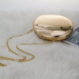 Shell-Shaped Mirrored Metallic Clutch Bag – Gold & Silver Evening Crossbody Purse for Women, Party & Formal Events