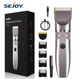 Sejoy Professional Electric Hair Trimmer – Cordless Men’s Hair Clipper & Beard Trimmer with Stainless Steel Blades & Quiet Motor