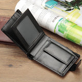 Vintage PU Leather Short Wallet for Men – Classic Bifold Design with Multi-Card Slots, Coin Pocket & Snap Closure