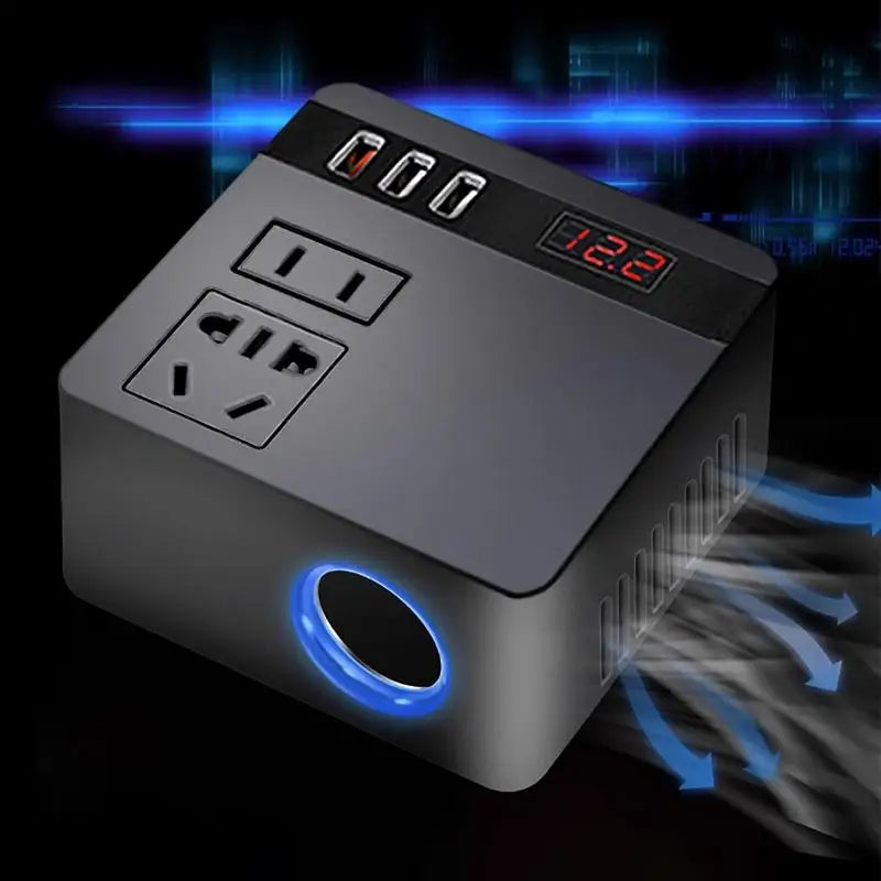 150W Car Power Adapter – Household Plug Outlet Converter & Quick Charger for Travel, Air Compressors & Car Accessories