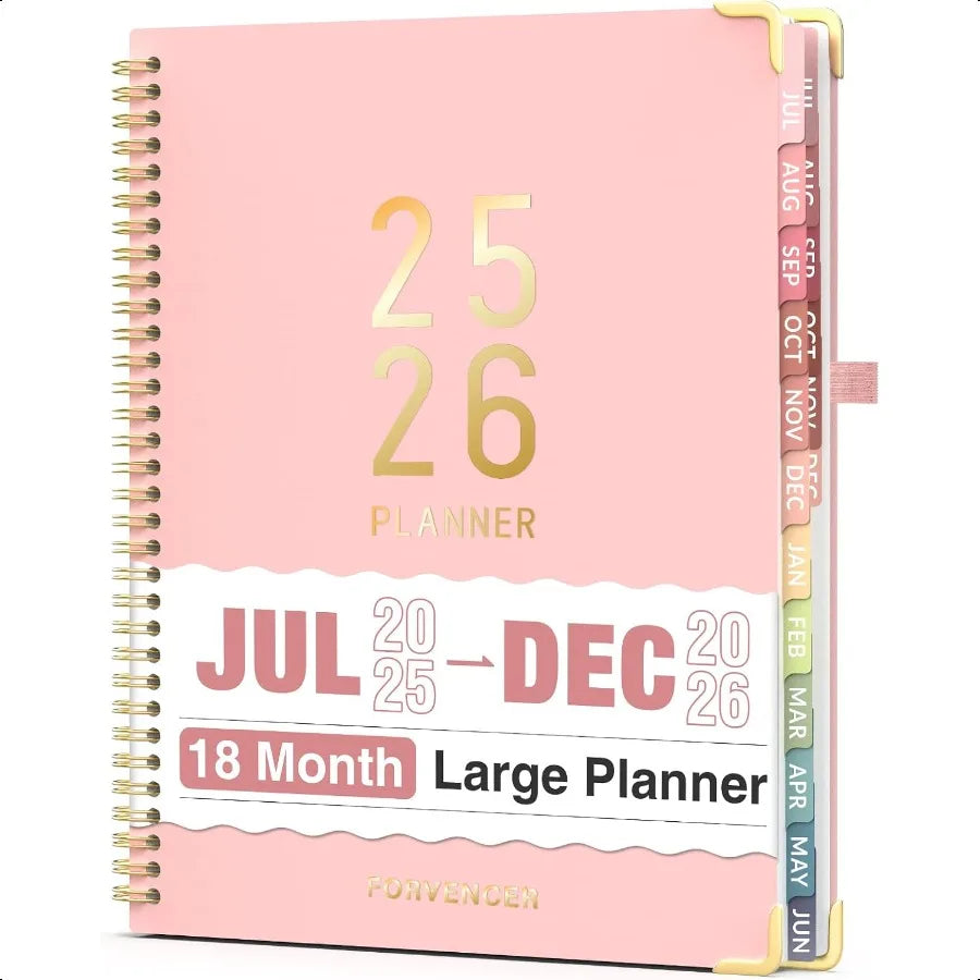 2025-2026 Academic 18-Month Daily & Weekly Agenda Planner – Hardcover Calendar Book