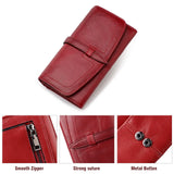 Women’s Genuine Leather Long Wallet – Luxury Clutch Purse with Phone Pocket, Card Holder & Casual Handbag Style