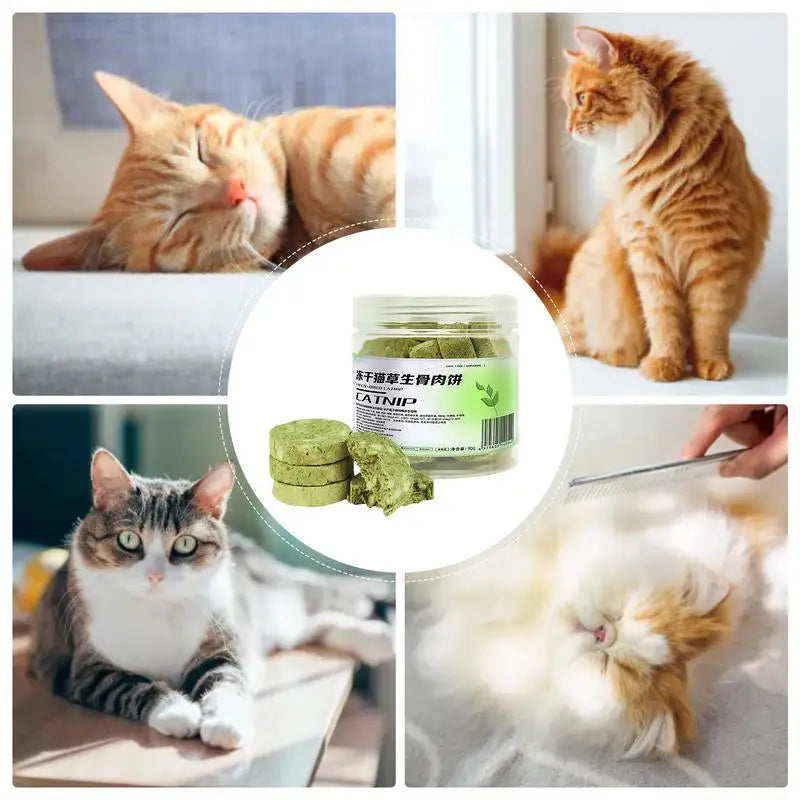 Cat Grass Treats – Freeze-Dried Chew Biscuits for Kittens & Adult Cats, Teeth Cleaning & Healthy Digestive Support
