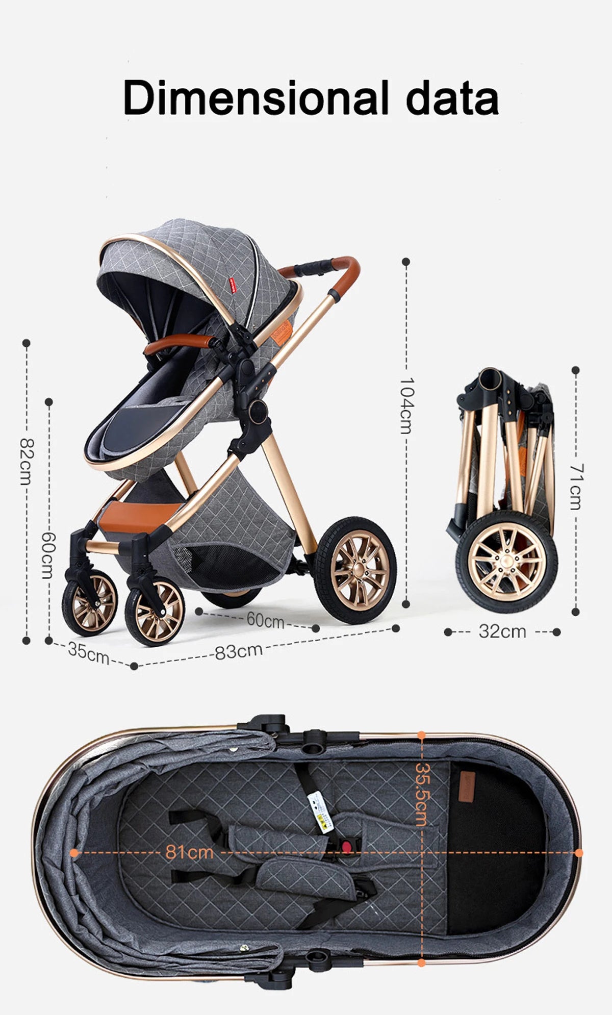 YOYKO Ultimate Travel System 3-in-1 Stroller – Lightweight Baby Carriage with ISOFIX Base, Newborn to Toddler