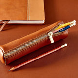 Simulated Leather Pencil Pouch – Zippered Case for Pens, Pencils & Highlighters