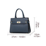 Aidrani Genuine Leather Croc-Pattern Large Capacity Handbag – Women’s Square Cowhide Shoulder Bag