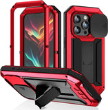 Heavy Duty Armor Rugged Metal Case – Military Shockproof Cover with Screen & Camera Protector for iPhone 16 Series