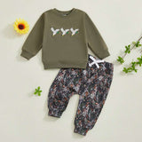 Wild Duck Embroidered 2-Piece Sweatshirt & Pants Set for Toddler Boys