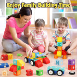 52PCS Foam Magnetic Alphabet Truck Set – Soft Magnetic Building Blocks, Educational Learning Toy for Toddlers Ages 1–3, Boys & Girls