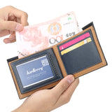 Casual Slim Business Wallet for Men – PU Leather Bifold Short Wallet with Card Holder & Money Clip | Elegant Executive Design