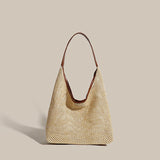 Women’s Straw Tote Bag – Large Capacity Woven Shoulder Bag with PU Purse for Beach, Summer & Travel 👜🌴
