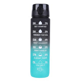 1000ml Motivational Water Bottle with Handle – Frosted Gradient Time Marker Fitness Cup