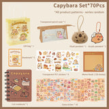 Kawaii Capybara Cartoon Stationery Set with Cute Handbag for School, Office & Gift Use