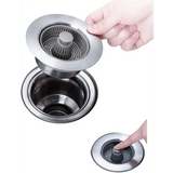 3-in-1 Kitchen Sink Drain Strainer & Plug Set – Food Collector + Trap for US Standard Sinks