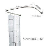 U-Shaped Adjustable Stainless Steel Shower Curtain Rod – Corner Tub & Small Bathroom Fit