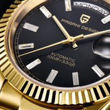 “Pagani Design DD36 Gold Black Automatic Mechanical Watch for Men – 2025 Luxury Sapphire Glass Wristwatch”