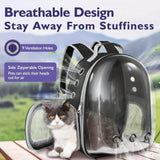 “Pet Backpack Carrier with Transparent Bubble Window – Breathable Travel Bag for Small & Medium Cats and Dogs”