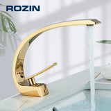Luxury Brass Deck-Mounted Matte Black Basin Faucet – Single-Hole Mixer Tap Hot & Cold