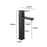 304 Stainless Steel Square Basin Faucet – Cold & Hot Mixer with Modern Deck-Mount Design