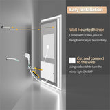 LED Bathroom Mirror – Backlit, Dimmable, Anti-Fog Makeup Mirror (IP65 Rated)