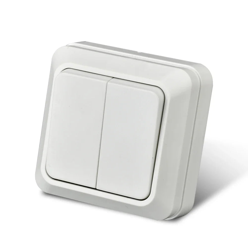 White Wall Mount EU Standard Power Socket – Vintage Style Electrical Outlet with Grounding, Flame-Retardant Plastic Surface Plug for Home & Office