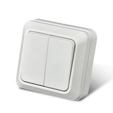 White Wall Mount EU Standard Power Socket – Vintage Style Electrical Outlet with Grounding, Flame-Retardant Plastic Surface Plug for Home & Office
