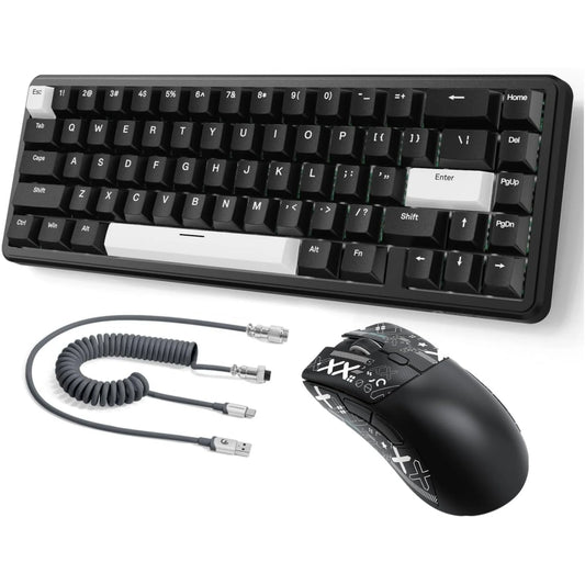 Mambasnake X Attack Shark X65 HE Wired Gaming Keyboard and R1 Mouse Combo – Rapid Trigger Magnetic Switch Keyboard with RGB Backlight