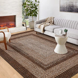 Washable Modern Braided Area Rug – Large Non-Slip Carpet for Living Room & Bedroom Floor Décor